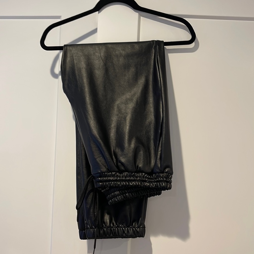 Faux leather pants
